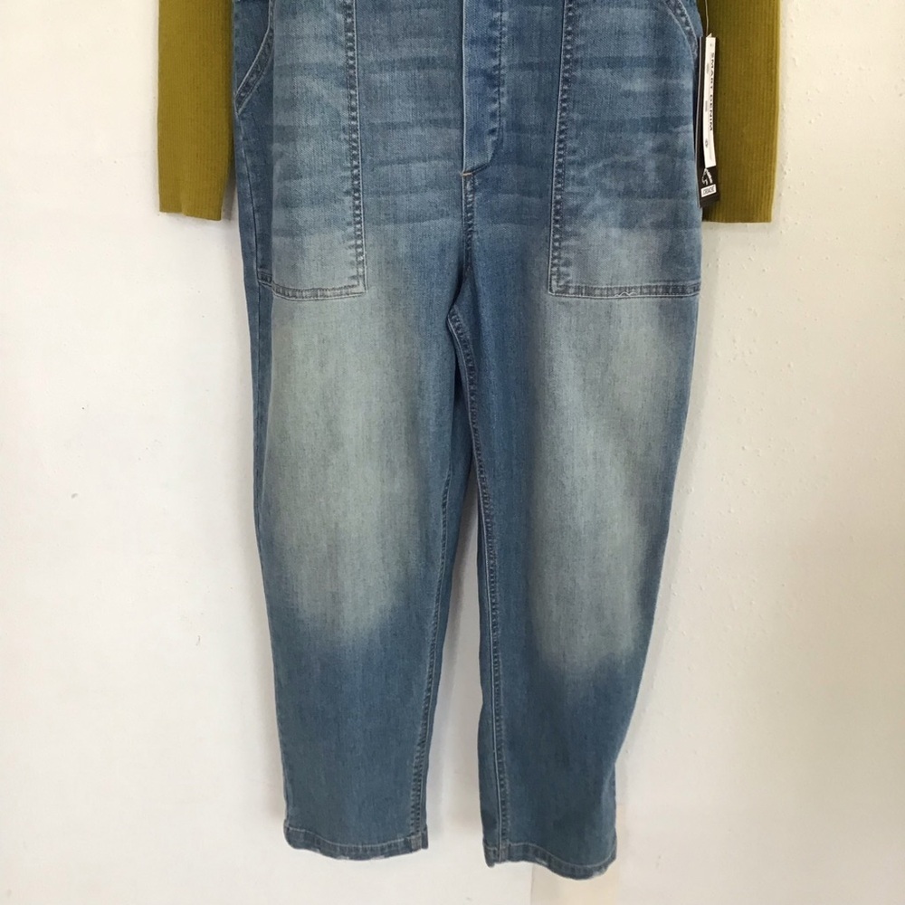 NWT- Jordache Women Vintage Blue Acid Wash Denim Y2K Farmhouse Jumper SZ S - Picture 4 of 9